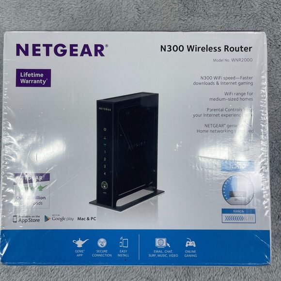 NETGEAR N300 Wireless Router Fast Wi-Fi for Home & Office WNR2000 - Picture 1 of 6